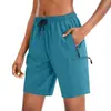 Nuevos Shorts Casuales de Verano Transfronterizos para Hombre, Pantalones de Cinco Puntos de Seda Helada de Secado Rápido con Bolsillo con Cremallera, Pantalones Deportivos Sueltos para Hombre