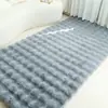 Alfombra de pelo de conejo color crema, tapete de piso, alfombra de noche para dormitorio, tapete para ventanal de sala de estar, manta de piel para sofá, cojín para balcón