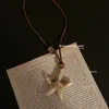 Collar Largo de Alta Gama Hecho a Mano Estilo Coreano Ins Temática Oceánica Estrella de Mar, Cadena para Suéter Retro Ajustable de Nicho