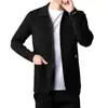 Cardigan de Tricô Popular Transfronteiriço Jaqueta Suéter Masculina Tendência Casual Masculina Cor Sólida Simples Top Atacado