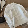 Camisa Casual Versátil de Encaje Patchwork con Cuello Solapa de Manga Larga Estilo Coreano Simple para Primavera 2026 12376