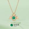 Pingente de anjo com asas, coração esmeralda em formato de coroa, corrente para clavícula, prata S925 banhada a platina, ouro rosa, venda quente