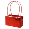 Bolso de mano tipo espejo plateado brillante para flores, caja de regalo, bolso de mano de papel con material floral brillante