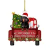 2024 Dibujos Animados Navidad Nuevo Producto Serie Dachshund Adornos para Árbol de Navidad Colgantes Acrílico Plano Interior de Coche