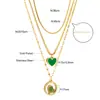 Collares Apilados Personalizados Retro Europeos y Americanos con Forma de Corazón Estrella Ojo del Diablo Acero Inoxidable Joyería Cadena para el Cuello Joyería