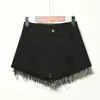Shorts de mezclilla holgados de cintura alta estilo coreano para mujer, de verano, talla grande, rotos, adelgazantes, deshilachados, de pierna ancha, línea A, hot pants para mujer