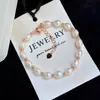 Pulseira de Pérolas de Água Doce Naturais com Contas Zhuji Pearl Elegante e Simples Pulseira Versátil para Lembrança de Viagem Presente