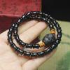 Pulsera de bambú ébano de doble capa accesorios para pulseras para hombres y mujeres Wenwan cuentas de rosario joyería al por mayor