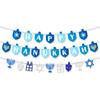 Decoración de fiesta de HANUKKAH Bandera de letras FELIZ HANUKKAH Flor de papel para tirar Adorno para pastel de borde enchufable Personalización al por mayor