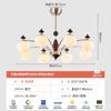 Lustre de Sala de Estar Cor Nogueira Retrô Americano 2025 Novo Estilo Meio do Século Proteção Ocular Alto Nível Lustre de Quarto Principal