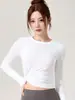Roupa de Yoga Malha Seamless Peça Única para Mulheres, Emagrecimento, Fitness Manga Longa, Top Esportivo para Treinamento de Corrida, Roupa de Fitness Justa