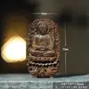 Vietnam Nha Trang Madera de Águila Tallada Colgante Buda Amitabha Estilo Chino Adorno de Mano Collar