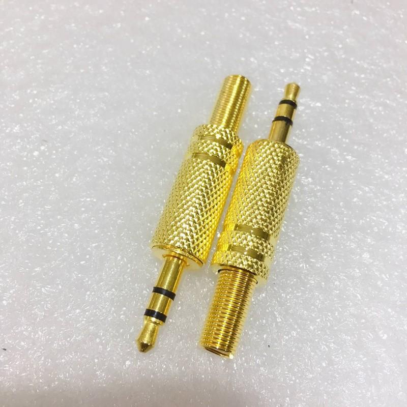 镀金3.5耳机插头3.5mm立体声小三芯插头双声道DIY3节