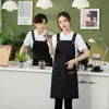 Delantal de cocina impermeable y a prueba de aceite con impresión publicitaria de logo, correa de hombro ancha y gruesa, delantal para catering al por mayor