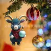 2024 Nuevo lindo cabrito de dibujos animados decoración de árbol de Navidad colgante Navidad acrílico plano regalo para el hogar