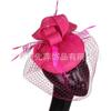 Amazon sombrero de velo europeo y americano vintage tocado nupcial flor fiesta de té cena pluma malla sombrero de copa hilo de cáñamo tocado femenino