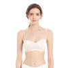 Estilo Nuevo Europeo y Americano Sin Aros Ajustable Color Sólido Ropa Interior Encaje Francés Seda Bralette Fabricante Suministro