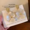 Pendientes de Flor Difuminada Estilo Resort para Mujer, Pendientes Retro Franceses Super Hada, Lujo Accesible, Gama Alta, Joyería para Orejas Elegante y de Moda
