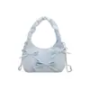 Bolso de Hombro Casual Personalizado Estilo Coreano Dulce con Pliegues para Mujer con Lazo, Bolso Cruzado Elegante de Alta Calidad de Moda