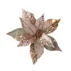 Novo Produto de Natal Enfeite de Árvore de Natal Lantejoulas Douradas Brilhantes Decorações de Flores de Natal de Renda Feitas à Mão