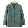 Nuevos tops vintage de otoño para mujeres de mediana edad y mayores, ropa para abuela de 70 años, cárdigan con cuello, camisa holgada de manga larga de talla grande