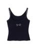 Baisiwang Camisola de Renda com Laço de Strass Quente Feminina Verão Slim Versátil Top com Efeito Emagrecedor
