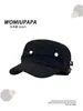 Gorra de Mezclilla Lavada Nueva de Otoño Azul Marino para Mujer, Gorra Plana Retro Desgastada de Periodista, Hace que la Cara Parezca Más Pequeña