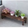Estante para flores de balcón, estante para flores de exterior carbonizado, macetero de madera, jardinera de un solo nivel para jardín, estante de pared, decoración del hogar, estante para manualidades, otros