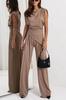 Verano Europeo y Americano Nuevos Productos Transfronterizos Sitio Independiente Aliexpress Moda Color Sólido Conjunto Irregular para Mujeres Ntz3491