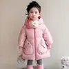 Chaqueta de plumón para niña 2026 Nueva elegante de invierno para niños larga hasta la rodilla de plumón de pato blanco abrigo grueso cálido para bebé