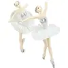 Decoración de Pastel de Cumpleaños Tema Niña Bailarina Adornos de Ballet Falda de Gasa de Pétalos Malla de Gasa Insertada Niña Bailarina