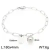Pulsera Cuadrada de Moda con Letras Inglesas (26), Cadena Sencilla Tipo Clip Estilo Ins, Bola Redonda, Acero de Titanio Chapado en Oro de 18K