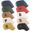 Fundas personalizadas para hierros de golf, fundas de cabeza de palo de PU de doble cara con borde de aceite digital de colores, fundas para palos de golf