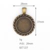 Pingente redondo retrô de 20mm base de liga suporte gema do tempo base material faça você mesmo acessórios de joalheria atacado chaveiro