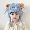 Otoño e Invierno Lindo Sombrero de Felpa con Orejas de Cordero Protección para los Oídos Cálido y Engrosado Sombrero Pullover para Niños y Niñas Sombrero de Bebé de Invierno