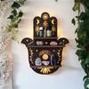 Venta Caliente Transfronteriza Arte de Madera Bohemio Lámpara de Palma de Madera Soporte para Lámpara de Cristal Estante de Almacenamiento Madera Maciza Regalo Creativo