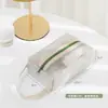 Bolsa de cosméticos portátil de malla, bolsa de viaje transparente para mujer, bolsa de lavado para el cuidado de la piel, bolsa de almacenamiento portátil para pinceles de lápiz labial