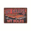 2024 Nova Garagem Americana Retro Tin Pintura Estilo Industrial Reparo Automóvel Fundo Parede Sem Moldura Decorativa Pintura Pendurada