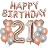 Conjunto de Balões Feliz Aniversário Amazon 18,2130 Anos Balão Digital de Filme de Alumínio Conjunto Feliz Aniversário