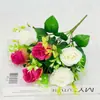 Buquê de botões de rosa artificiais, flor artificial, flor de plástico, flor de seda, rosa com aroma de pêssego, flor para decoração de mesa, pequeno buquê artificial