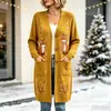 Nuevo cárdigan largo de punto con botones para Navidad, suéter abrigo de moda estampado para otoño e invierno, personalizado, casual para mujer