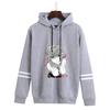 Estilo japonés más vendido anime estampado gente motosierra alrededor comercio exterior transfronterizo Sudadera con capucha para ocio con bolsillos barras paralelas