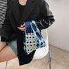 Bolsa tejida personalizada para mujer, estilo coreano, moda, bolsa de mano portátil, bolso de mano simple creativo, bolsa tipo chaleco de almacenamiento para compras, mujer