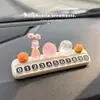 Placa de número de teléfono para coche, todo va bien, placa de número de aparcamiento temporal, decoración creativa para coche con diseño de lichi luminoso