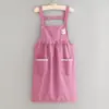 Delantal de lona estilo coreano, transpirable y duradero, adecuado para uso en la cocina, delantal lindo para mujeres, adecuado para servicio de comedor, ropa de trabajo, florería y repostería