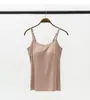 Nuevo Camisole de Primavera y Verano con Copas en el Pecho, Capa Base de Seda de Hielo, No Necesita Usar Sujetador, Espalda Hermosa, Camiseta sin Mangas Versátil para Yoga y Deportes para Mujeres