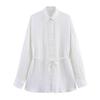 Camisa Feminina Simples de Amarrar na Cintura Moda Comércio Exterior Multicolorida Transfronteiriça Europeia e Americana Amazon Início da Primavera Nova Branca
