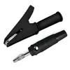 Pinzas Cocodrilo Aisladas de 30A Cable de Cobre Niquelado Pinzas Tamaño Mediano con Socket de 4mm Pinzas Recubiertas de Alto Voltaje Pinzas de Prueba
