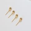 Aretes Perforables de Cuentas Redondas Chapadas en Oro Real de 18K Plata s925 Accesorios DIY Aretes de Frijol Material para Aretes Caseros