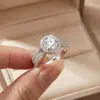 Anillo S925 de Plata con Moissanita Nuevo de Venta Caliente Transfronterizo, Chapado en Platino Estilo Hip-Hop Lujoso Moderno Joyería al por Mayor